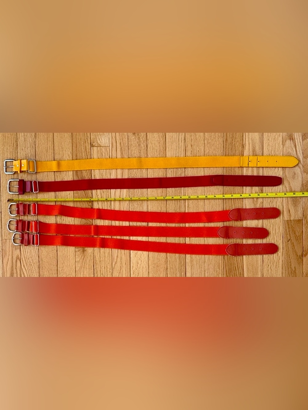 Youth Baseball Belts Adjustable Lot Red Orange